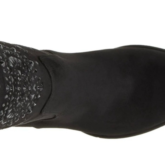 Black Suede Embellished Knee-High Boots size 10 New with Box - Picture 15 of 16